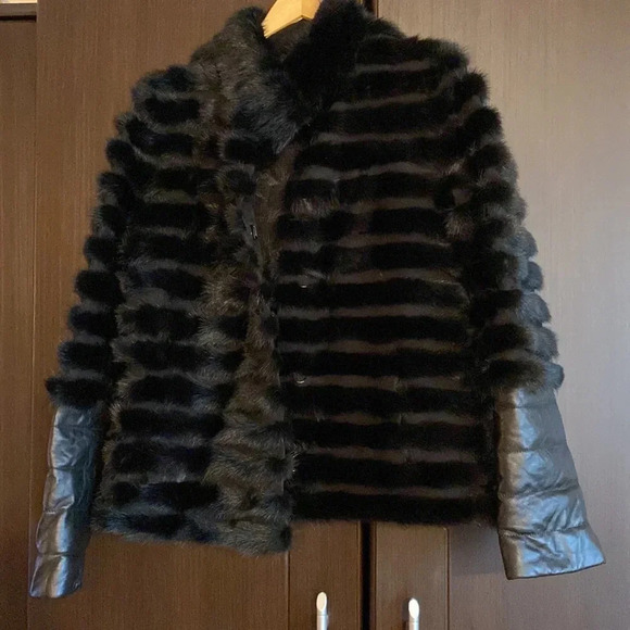 Drmaanco mink fur transformer coat size 4 - Picture 4 of 5